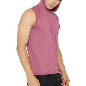 New Fashionable Casual Fitness Sports <b>Sleeveless</b> <b>Hoodie</b> <b>Men's</b> 100% Cotton Quick Dry Lightweight Summer Gym Workout Printed - Product Image 4