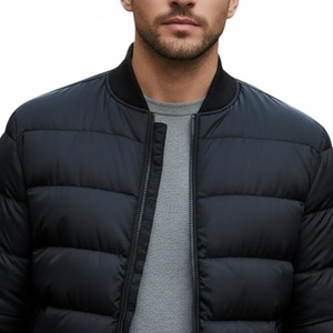 <b>Men</b>’s Ribbed Collar <b>Lightweight</b> Quilted Bomber <b>Jacket</b> <b>Casual</b> Winter Warm Zip Up Outerwear Custom Wholesale Manufacturer - Product Image 3
