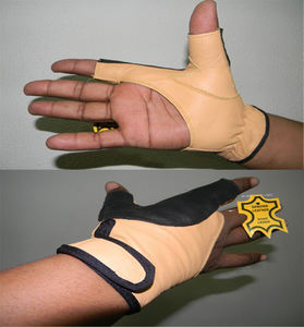 Best-seller Gants de tir à l'arc demi-doigt en cuir Compatible avec écran tactile Respirant Léger Cordon Chasse - Product Image 3