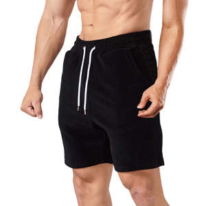 2024 hombres negro PANA medio Pantalón estilo callejero Vintage cintura elástica gimnasio entrenamiento Casual corto ecológico caliente - Product Image 1