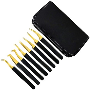 SHAVE EDGE Toothed & Serrated Eyelash Extension Tweezers Set | Rainbow Color <b>Lash</b> Tweezers Box - Product Image 1
