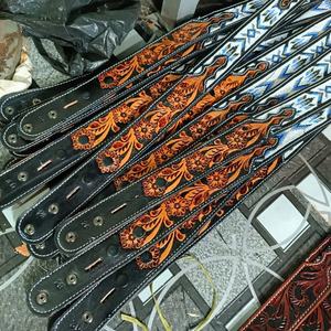 Cinturón Vaquero de Cuero Americano de Lujo con Cuentas y Grabado Floral Hecho a Mano, Cinturón Occidental Tallado para Rodeo Internacional a Precio de Mayoreo - Product Image 6