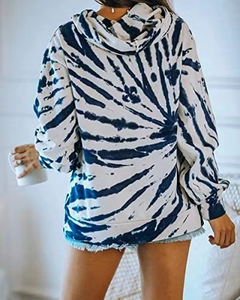 Nuevo personalizado satén completo forrado seda Tie-Dye pulóver Sudadera con capucha bordado de punto satén colorido invierno patrón Color sólido con capucha - Product Image 4