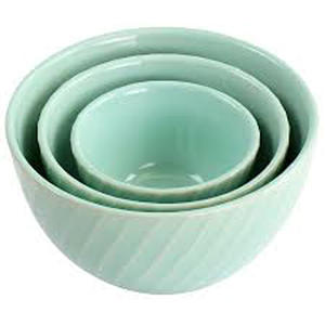Unique Classic Ceramic Bowl Set of 3 for Home Hotel and Restaurants Chocolate Serving Bowls <b>Green</b> <b>Color</b> Round Shape Ceramic Bowl - Product Image 3