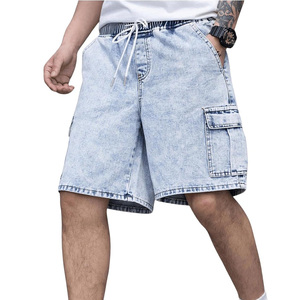 Shorts en jean lavés à l'acide pour hommes personnalisés en usine services d'étiquettes et d'étiquettes de broderie d'impression de conception vintage pour l'image de marque - Product Image 3