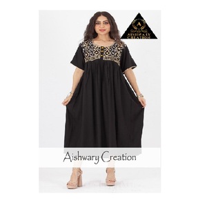 Women Summer Cotton <b>Linen</b> Maxi Dress – Embroidered Long Sleeve Loose Fit Beach Resort Dress with Tiered Hem Design - Product Image 1