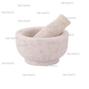 Juego de mortero y mortero de mármol con tamaño y forma personalizados de la más alta calidad Juego de trituradora Imam Dasta para especias y hierbas - Product Image 1