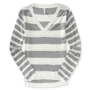 Women's Custom Plus Size <b>Long</b> Sleeve V-Neck Striped Pullover <b>Cardigan</b> Contrast Color Knitted Top for Fall Winter Seasons - Product Image 4