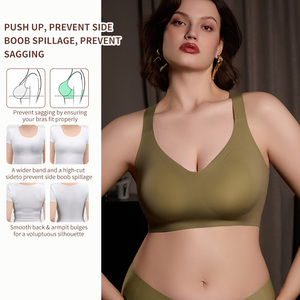 <span class=keywords><strong>Nuovo</strong></span> Arrivo <span class=keywords><strong>Reggiseno</strong></span> <span class=keywords><strong>Senza</strong></span> Cuciture Wireless con Spalline Incrociate, Ottima Copertura, Lingerie Plus Size per Donne - Product Image 1