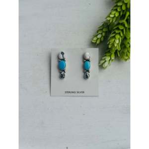 Jameson Garcia Dangle <b>Post</b> <b>Earrings</b> Multi-Stone and Sterling Silver Drop Design - Product Image 1