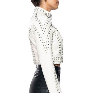 Vente en gros Faible MOQ Veste courte en cuir pour femmes Hiver Tissu respirant tricoté Vêtement tendance Lavable Fabriqué en usine - Product Image 3