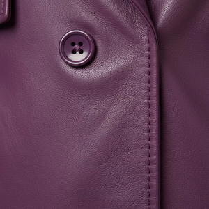 Abrigo Largo de Mujer, a la Moda, de Cuero de Oveja Genuino, Impermeable, Transpirable, con Capucha, Diseño Sólido, Relleno de Poliéster - Product Image 5
