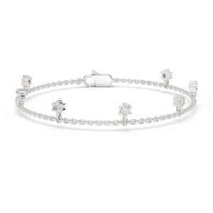 0.77 TCW Brilliant Cut Moissanite Tennis <b>Charm</b> <b>Bracelet</b> 925 Sterling <b>Silver</b> Rhodium Plated Luxury Bridal Fine Jewelry Wholesale - Product Image 2