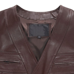 Chaleco de Cuero para Hombre, Diseño Único, de Alta Calidad, Cómodo, Transpirable, Cálido para Invierno, Sin Mangas, Precio al por Mayor - Product Image 3