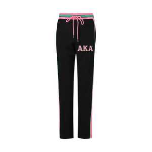 Pantalones Deportivos AKA Black Air Tech Fleece para Mujer, con Rayas Rosas, Joggers Atléticos de Primera Calidad, Ajuste Cómodo - Product Image 1