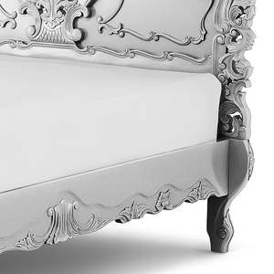 Cama de lujo estilo francés con tallado a mano, tapizado en madera maciza de teca, color plata para muebles de dormitorio - Product Image 3