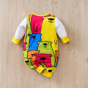 Conjunto de 2 Piezas de Algodón Orgánico con Estampado de Dibujos Animados Nounours, Ropa de Bebé, Salopette, Conjunto de Combinación, Sostenible y Ecológico - Product Image 4