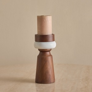 Stylish Wooden <b>Candle</b> <b>Holder</b> Modern Decorative Table Accent Perfect For Home Decor Living Room Bedroom And Cozy Ambient Lighting - Product Image 2