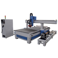 1325 4 axes 180 degrés 4*8 pieds CNC routeur pour le travail du bois 3D tête rotative côté dispositif rotatif DSP/Synec contrôle moteur unique