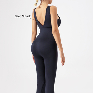 Monos deportivos de yoga transpirables para mujer, monos de gimnasio sin espalda de una pieza para mujer - Product Image 4