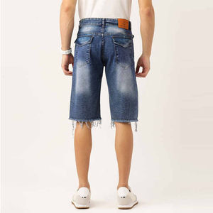 2025 Latest Style Men <b>Jeans</b> <b>Shorts</b> 100% Cotton Solid <b>High</b> Street Style Elastic <b>Waist</b> Breathable Regular Fit Cheap Price Pakistan - Product Image 3