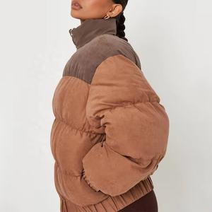 Chaqueta acolchada impermeable de invierno para mujer de último estilo, chaqueta acolchada de manga larga con bordado de logotipo personalizable de talla grande - Product Image 3