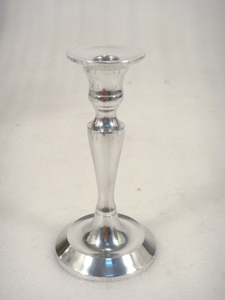 Set of 2 Pcs Different Sizes <b>Silver</b> Aluminium Pillar Candle Holder for Home Decor - Product Image 3