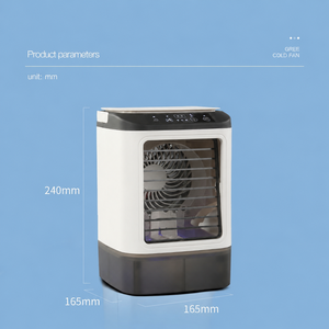 Ventilateur de bureau portable alimenté par courant alternatif avec brumisation et compartiment à glace, 3 vitesses, humidificateur personnel en plastique pour un confort optimal - Product Image 4