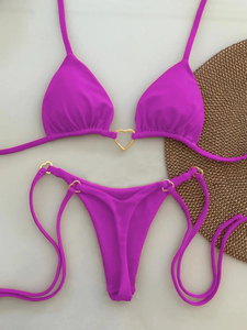 ชุดว่ายน้ำบิกินี่สีขาวแบบผูกเชือกของผู้หญิงชุดสองชิ้นเอวต่ำแบบใหม่ - Product Image 4