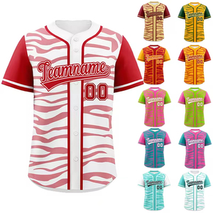 Maillot de baseball unisexe à col montant, respirant, évacuant l'humidité, séchage rapide, t-shirt de baseball, uniformes bon marché - Product Image 1
