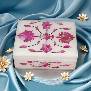 Thủ công bằng đá cẩm thạch Inlay hộp đồ trang sức trang trí nghệ thuật cao cấp sang trọng trang trí nội thất sáng tạo độc đáo phong cách thủ công bộ sưu tập - Product Image 2