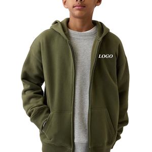 Conception de service OEM avec capuche / Logo personnalisé avec fermeture éclair durable, sweat-shirt pour garçons à manches longues, prix d'usine pour les commandes en gros - Product Image 1