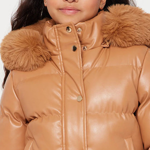 แจ็กเก็ตขนปลาปักเป้าสำหรับเด็กผู้หญิงเสื้อแจ็กเก็ตขนปุยนุ่มติดกระดุมปิดแขนเสื้อเต็มตัวสีพื้นพร้อม2026ฮู้ดปรับได้ - Product Image 4