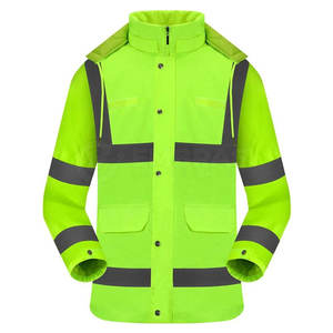 Veste réfléchissante de sécurité avec poignets élastiques et col haut Veste réfléchissante avec dos ventilé et poches utilitaires - Product Image 1