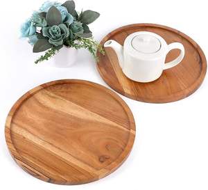 Meilleure qualité en bois d'acacia moderne de 8 pouces pour assiette de charge Plats de dîner à motifs écologiques Prix abordable pour un usage domestique - Product Image 3