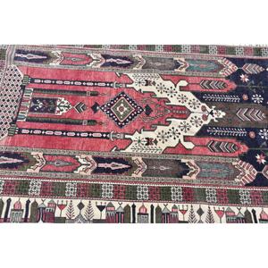 พรมวินเทจสไตล์ตุรกี ขนาด 4.3x6.5 ฟุต พรมลายทางสีแดง - Product Image 4
