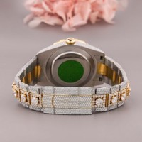 Montre mécanique de luxe en acier inoxydable haut de gamme, style hip-hop antique, carrée, avec verre romain, tendance 2024, très vendue, entièrement sertie de pierres.
