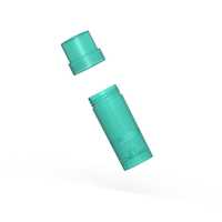 Tube de déodorant transparent vert en PP de 30 ml, conteneur cosmétique rechargeable en plastique à mécanisme rotatif