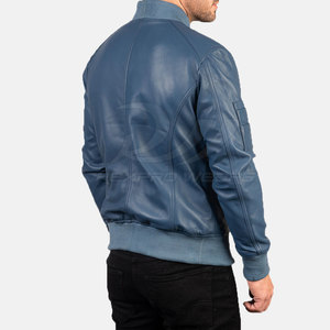 Chaqueta de Cuero Estilo Bomber de Primera Calidad y Ajuste Cómodo con Forro Suave y Estilo Pulido - Product Image 4