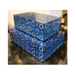 Boîte à bijoux personnalisée en résine MDF incrustée de bois indien faite à la main avec des couleurs personnalisées pour le stockage de cadeaux ou d'artisanat - Product Image 1