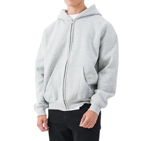 เสื้อฮู้ดผ้าคอตตอนพิมพ์ลายแบบรูดซิปไซส์ใหญ่พิเศษโลโก้กำหนดเอง2026 - Product Image 6