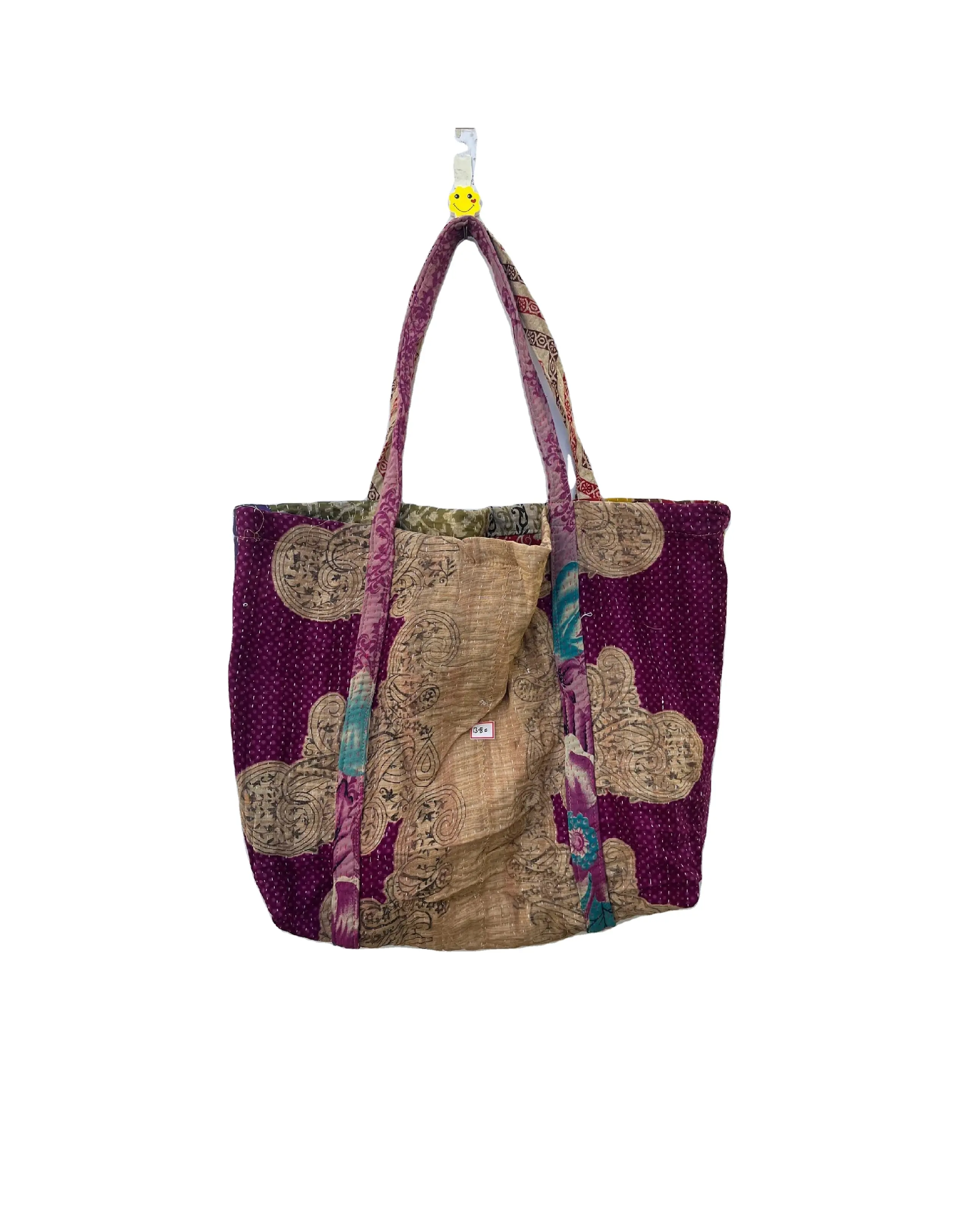 בעבודת יד Kantha תפר בציר Tote תיק נשים קניות תיק כותנה Kantha תיק מעצב נשים ארנקי עם כיס