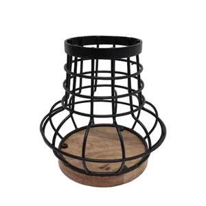 Bougeoir en métal décoratif pour la maison support en bois noir support de pilier de bougie antique pour la décoration de mariage - Product Image 1