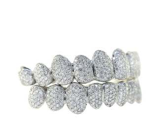 8 Top 8 Bottom Entièrement Glacé Moissanite Diamant Hip Hop Grillz Or Massif 14K 30g Dent Fine - Product Image 2