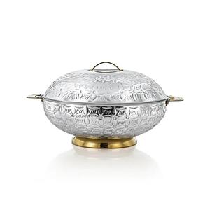 Casseroles en acier de haute qualité en or et argent Design moderne chauffe-plats en métal et marmite avec couvercle pour plat de service en gros - Product Image 3