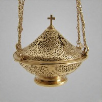 Brûleur d'encens à charbon de bois antique GlorySmoke Holy Flame encensoir en laiton fabriqué à la main pour la messe et les offrandes spirituelles
