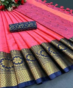 Superbe saree en soie Sana avec embellissements de perles et conception de volants pour mariage et mariée - Product Image 2