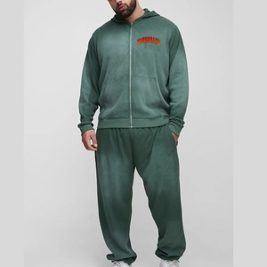 Conjunto Deportivo para Hombre, Teñido en Prenda, Estilo Urbano, Tejido Grueso, Corte Holgado, Cintura Elástica, Algodón Premium - Product Image 4