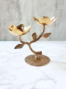 <b>Gold</b> Brass Metal Decorative Votive Candle Holder Elegant Wedding <b>Candelabra</b> and Centerpiece Stand for Home Decoration - Product Image 4
