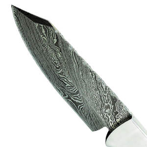 Couteau de chasse personnalisable en acier Damas avec manche en bois fabriqué par des professionnels Support de marque privée OEM disponible à la vente! - Product Image 2